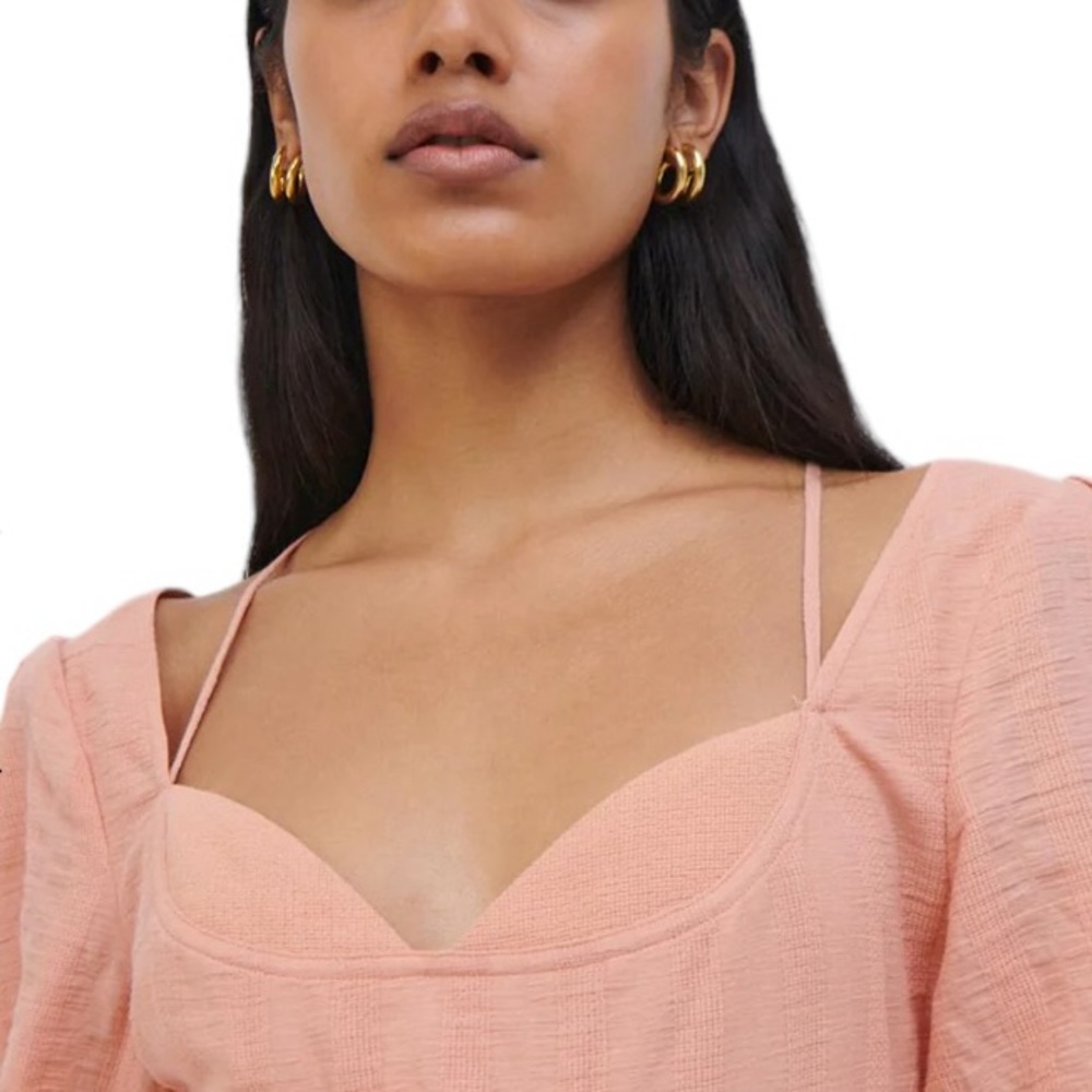 NWT Jonathan Simkhai Wilder Maxi Dress In Peach - Sorbet Size 12 - Picture 2 of 4